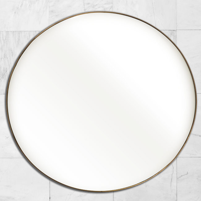 Framed Aged Brass Mirror Round up to 1000mm diameter